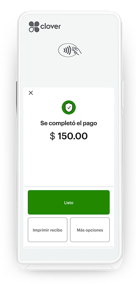 Confirmá la transacción. Para entregar un recibo impreso, seleccioná “Imprimir recibo”